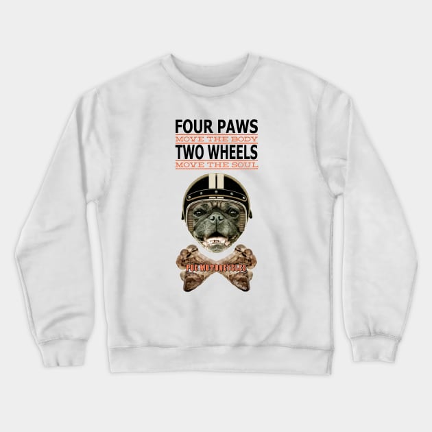 Four Paws Two Wheels Crewneck Sweatshirt by darklordpug